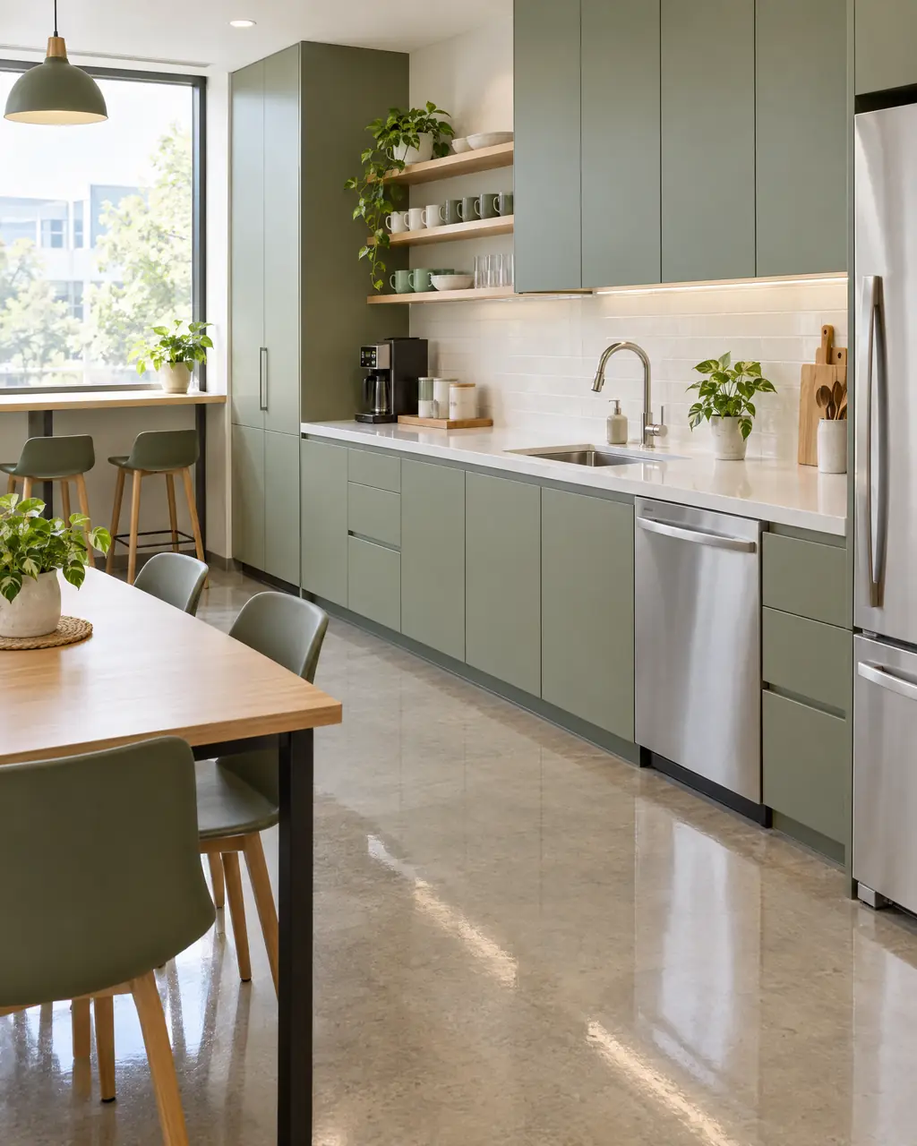 Freshly cleaned modern office interior