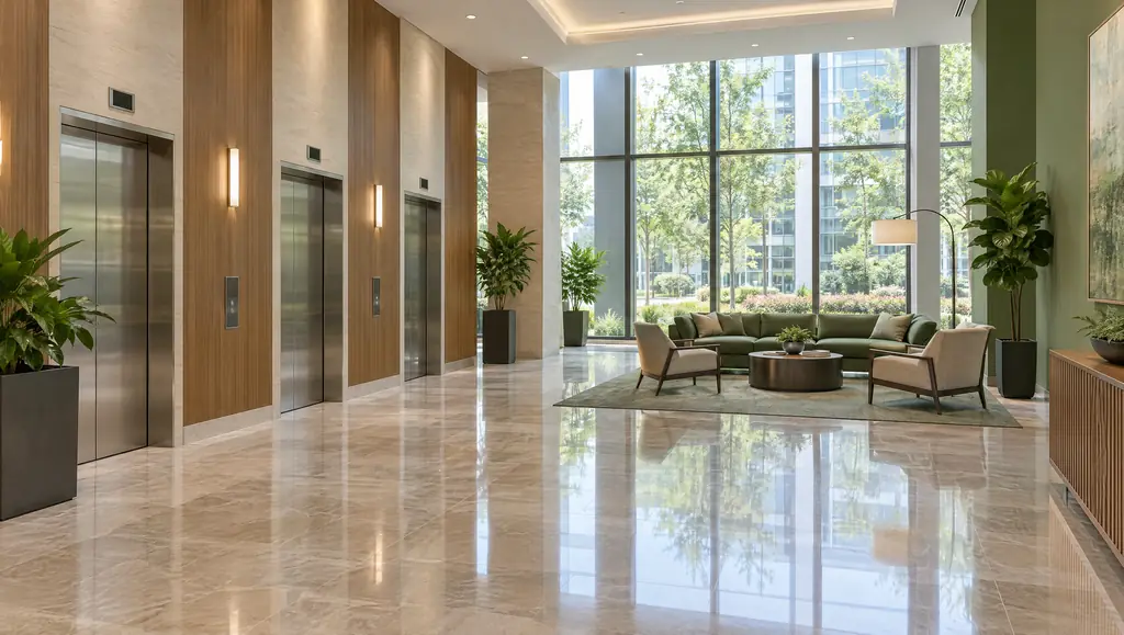 Freshly cleaned modern office interior
