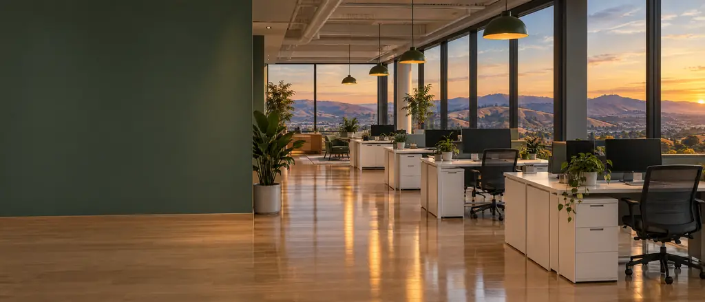 Freshly cleaned modern office interior