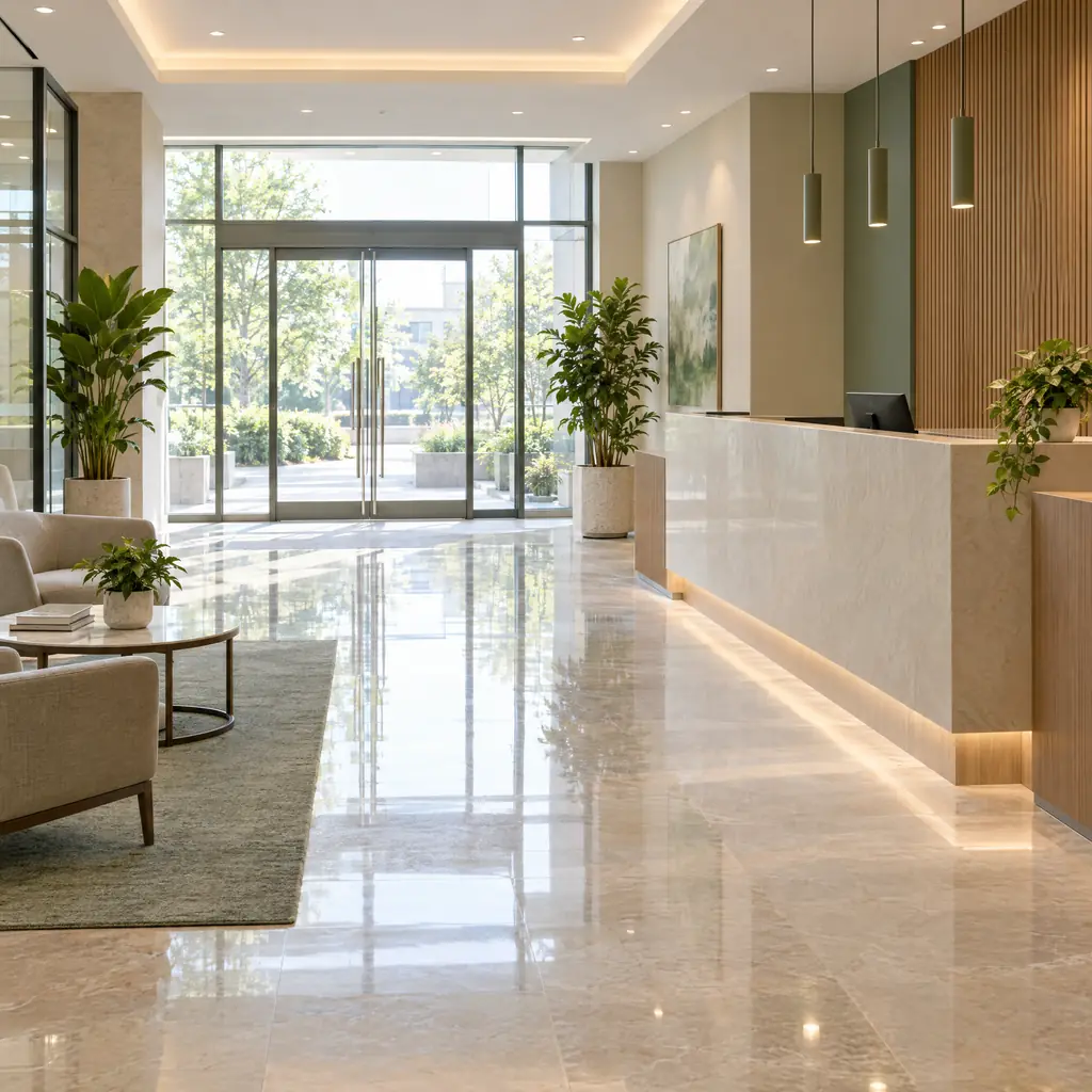 Freshly cleaned modern office interior